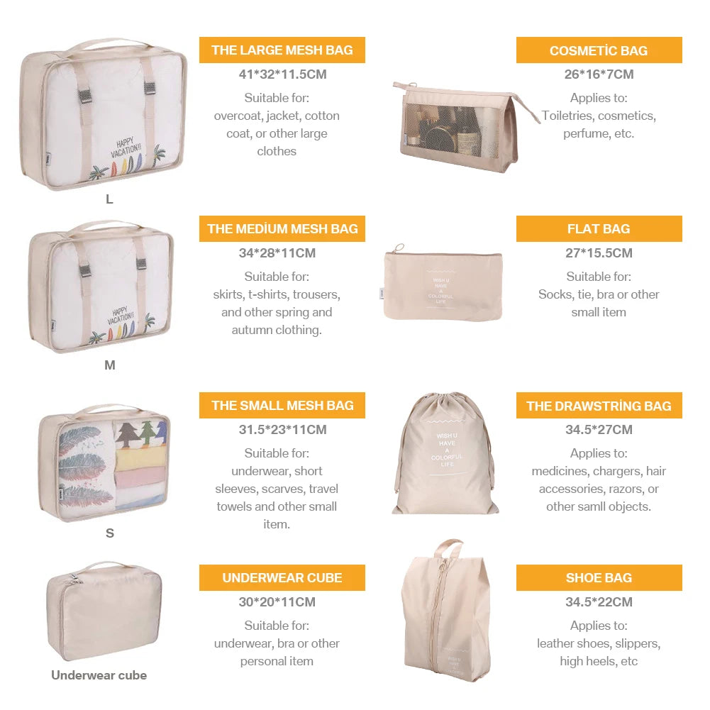 Multi pieces Travel Organizer